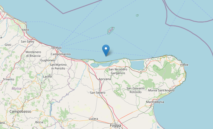 Terremoto di magnitudo 3.6 colpisce la Costa Garganica: nessun danno segnalato.