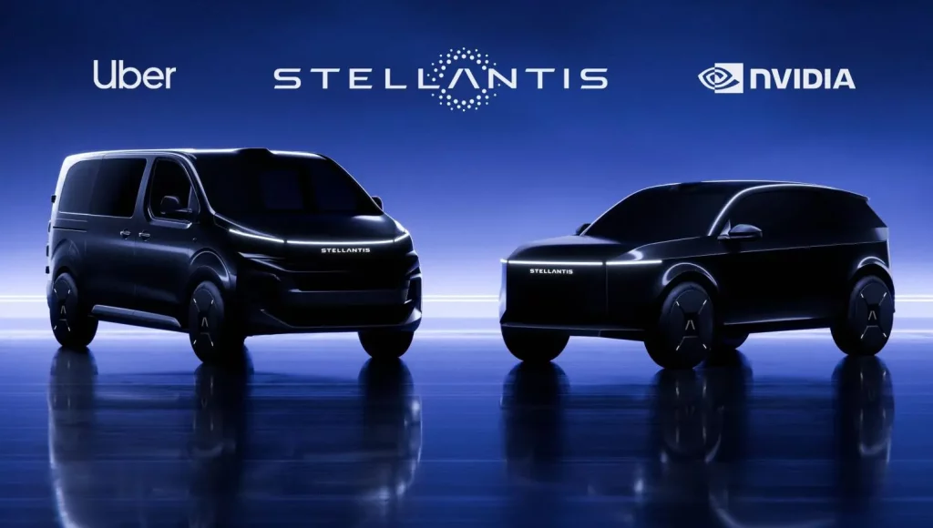 Stellantis collabora con Nvidia, Uber e Foxconn per sviluppare innovativi robotaxi.