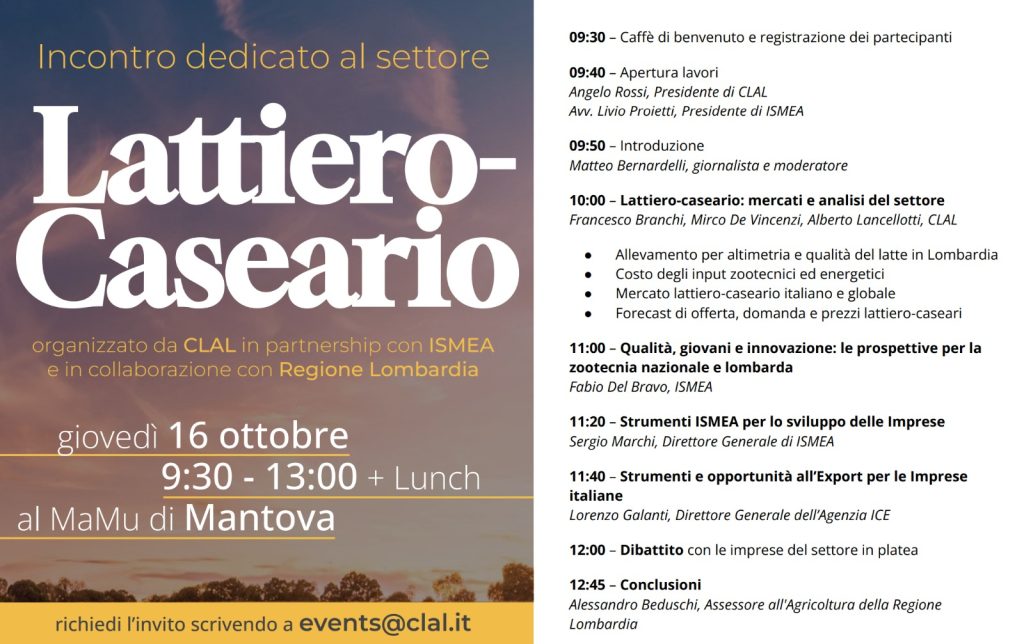 Ismea e Clal a Mantova: innovazione e valorizzazione del settore lattiero-caseario.