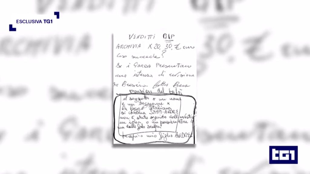 TG1 rivela il biglietto originale trovato nella casa dei Sempio a Garlasco.