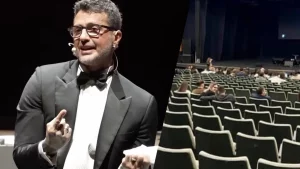 Fabrizio Corona affronta teatro semivuoto: la sua reazione sorprende tutti