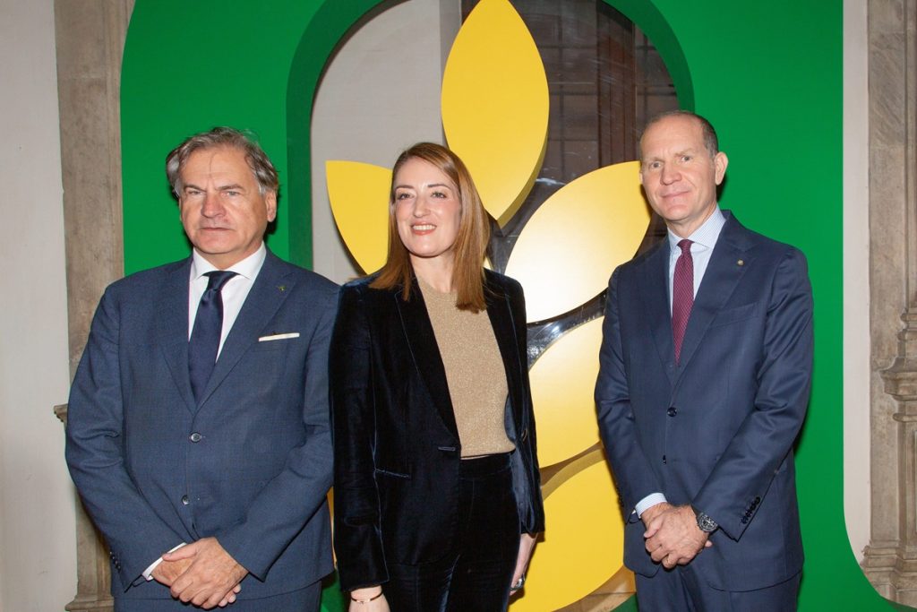 Giansanti e Metsola al centro di un incontro su Pac, commercio e vino.