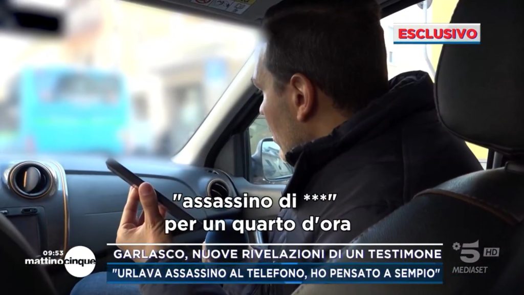 Testimone a Mattino 5: Lovati urlava ‘assassino’ al telefono durante la telefonata