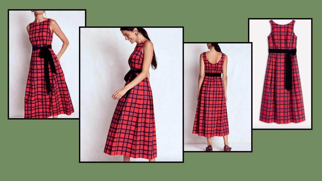 Scopri il mio vestito tartan con fiocco di velluto: ideale per il Natale!