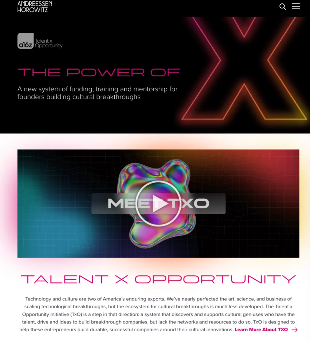 a16z sospende il suo noto TxO Fund e riduce il personale per fondatori sottovalutati