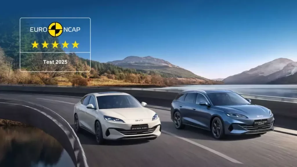 BYD Seal 6 DM-i e Touring ottengono cinque stelle Euro NCAP per sicurezza eccezionale.