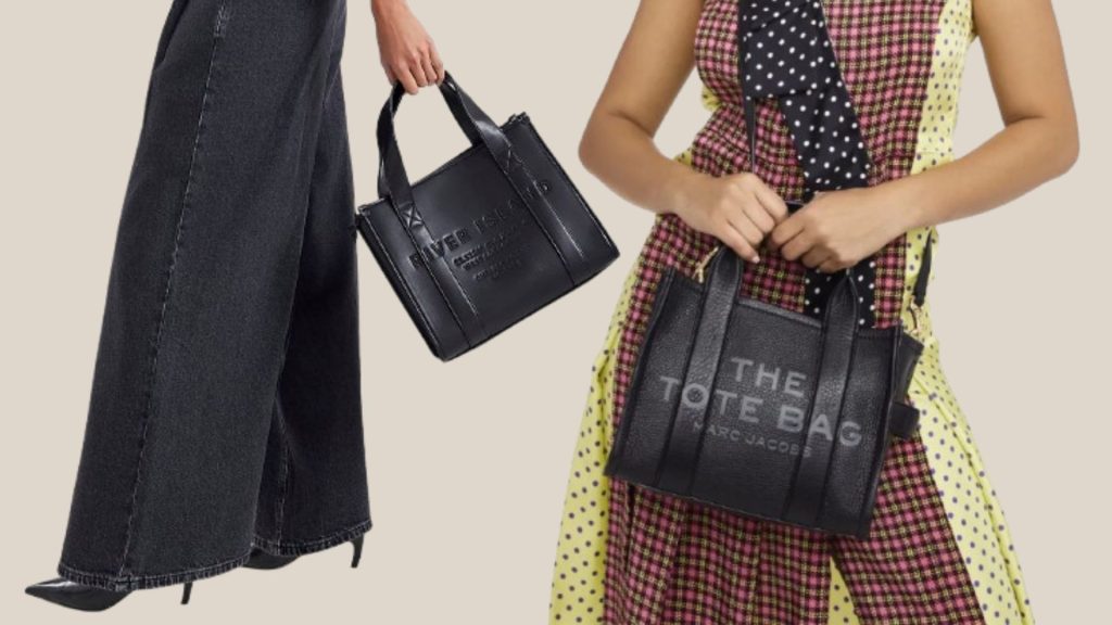 River Island reinventa la tote in pelle di Marc Jacobs, un omaggio elegante e moderno.