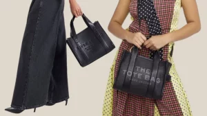River Island reinventa la tote in pelle di Marc Jacobs, un omaggio elegante e moderno.