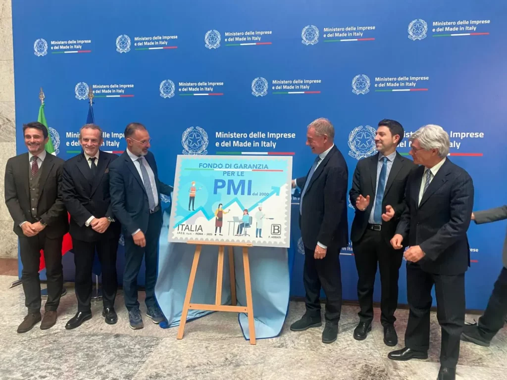 Svelato il francobollo dedicato al Fondo di Garanzia per le PMI da Mimit