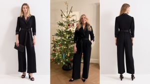 Il tuxedo jumpsuit che riceve sempre complimenti: ideale per festeggiare il Capodanno!