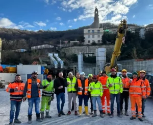 Giampedrone visita il cantiere dello scolmatore del Bisagno a Genova. Progetti per la sicurezza.