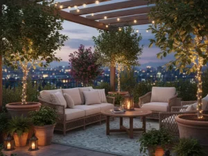 Idee per abbellire il terrazzo con luci e piante