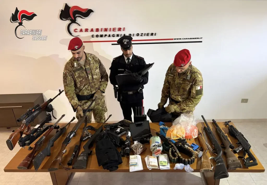 Arsenale di esplosivi scoperto in casa a Oschiri: un arresto effettuato.