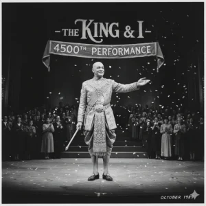 1985 Yul Brynner raggiunge un traguardo straordinario: la sua 4.500ª interpretazione nel ruolo del Re del Siam nel musical “The King & I”