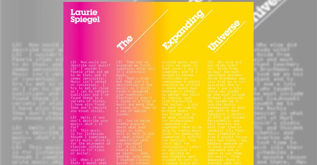 Scopri l’incredibile capolavoro di musica ambient di Laurie Spiegel da ascoltare assolutamente.