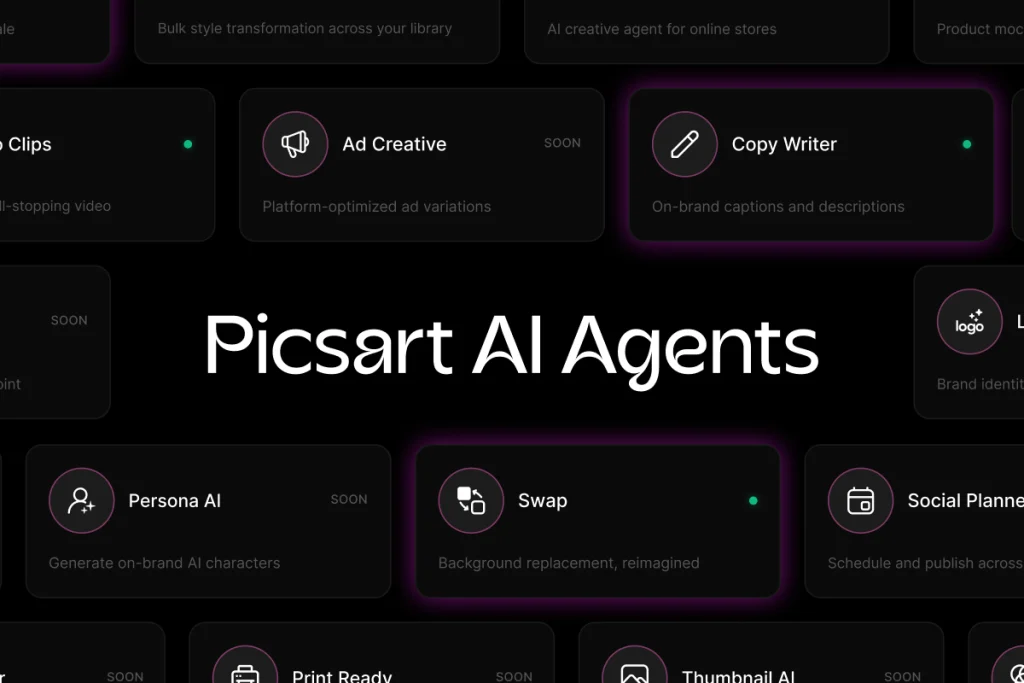 Picsart: nuovi assistenti AI disponibili per i creatori nel marketplace di agenti.
