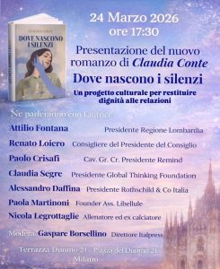 Milano, 24 marzo: presentazione esclusiva del nuovo romanzo “Dove nascono i silenzi” di Claudia Conte