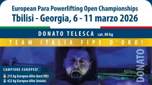Donato Telesca trionfa nel Parapowerlifting, conquistando il titolo di campione europeo.