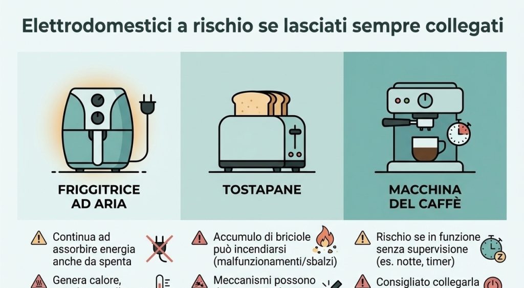 Elettrodomestici da scollegare: rischi invisibili che trascuriamo quotidianamente in cucina.