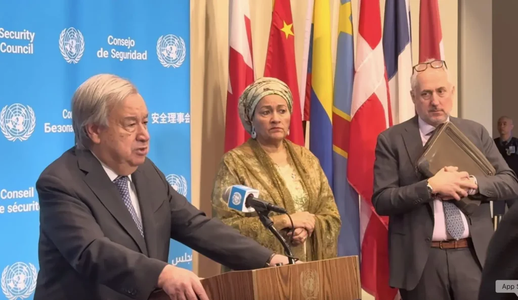 Guterres avverte: chiusura dello Stretto di Hormuz minaccia una recessione globale imminente.