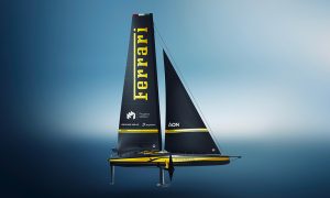 Ferrari Hypersail presenta il monoscafo volante alla Design Week con un design innovativo.