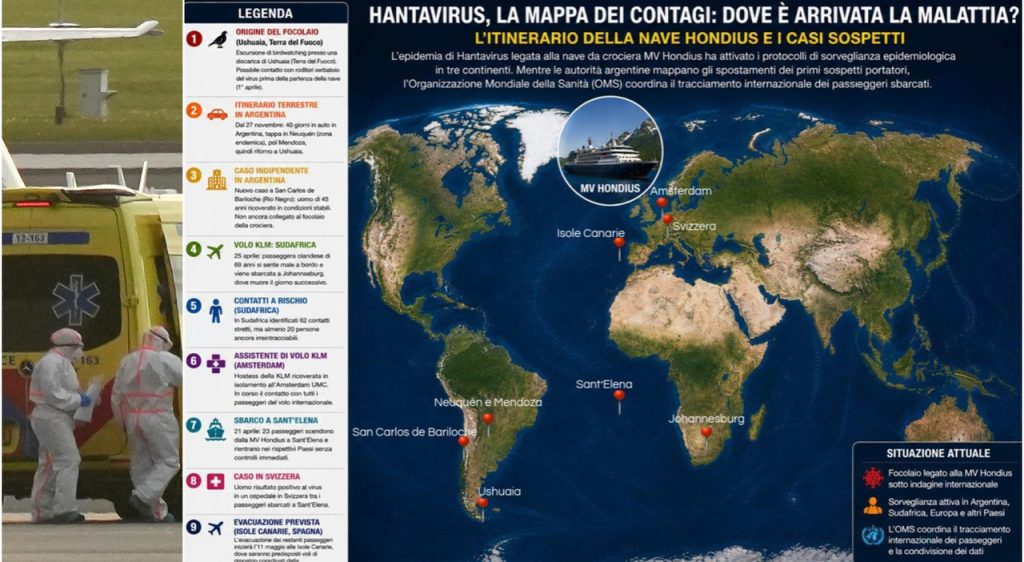 Hantavirus: Mappa contagi e percorso nave, dove si diffonde la malattia?