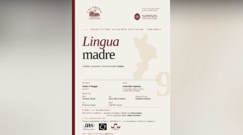 Incontro su dialetto e tradizioni calabresi alla Sapienza il 9 maggio.