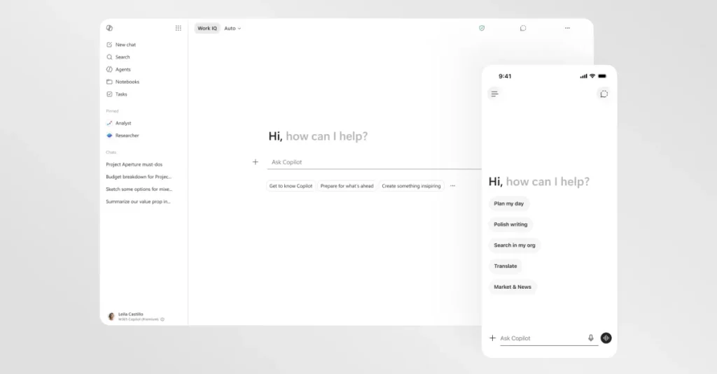 Microsoft 365 Copilot: velocità potenziata e design semplificato per una migliore esperienza utente.