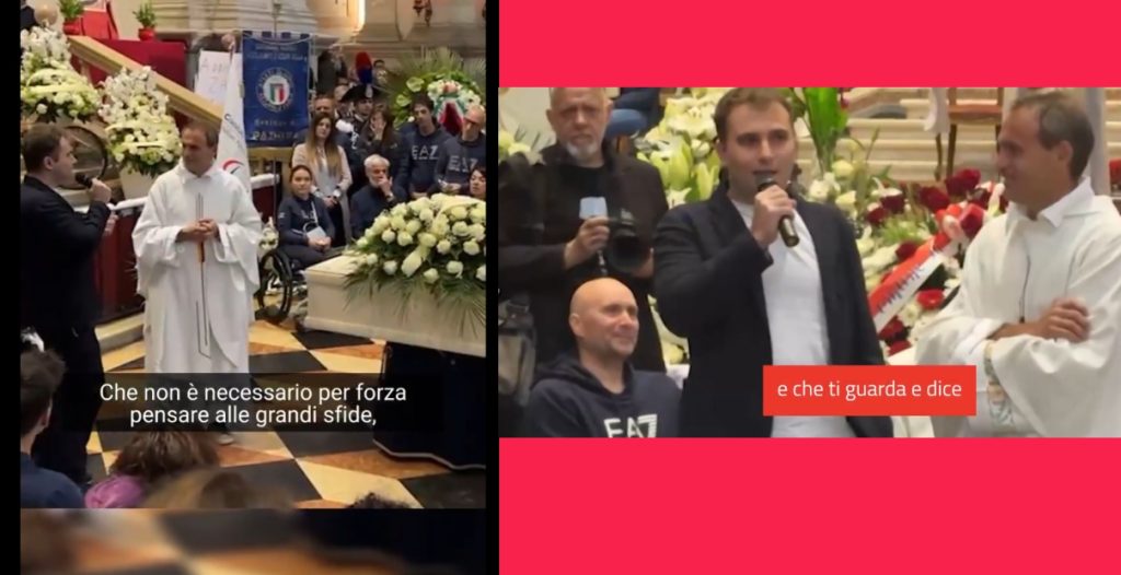 Il toccante tributo del figlio di Alex Zanardi nell’ultimo saluto al padre.