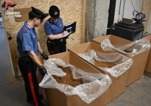 Parma: 12 arresti in fabbrica clandestina di sigarette, sequestrate 20 tonnellate di tabacco.