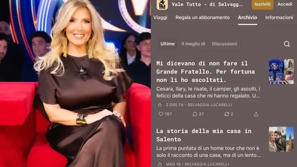 La newsletter di Selvaggia raggiunge 1,8 milioni di fatturato nel 2025