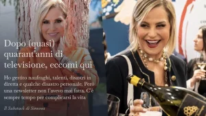 Simona Ventura lancia la sua newsletter dopo 40 anni in televisione