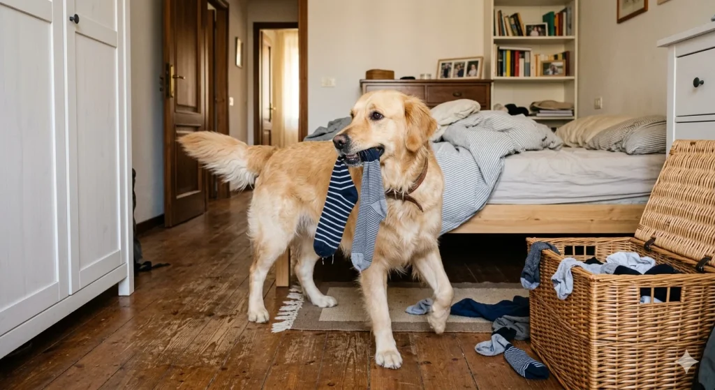 Perché i cani rubano i calzini: 5 motivi dietro uno dei comportamenti più comuni