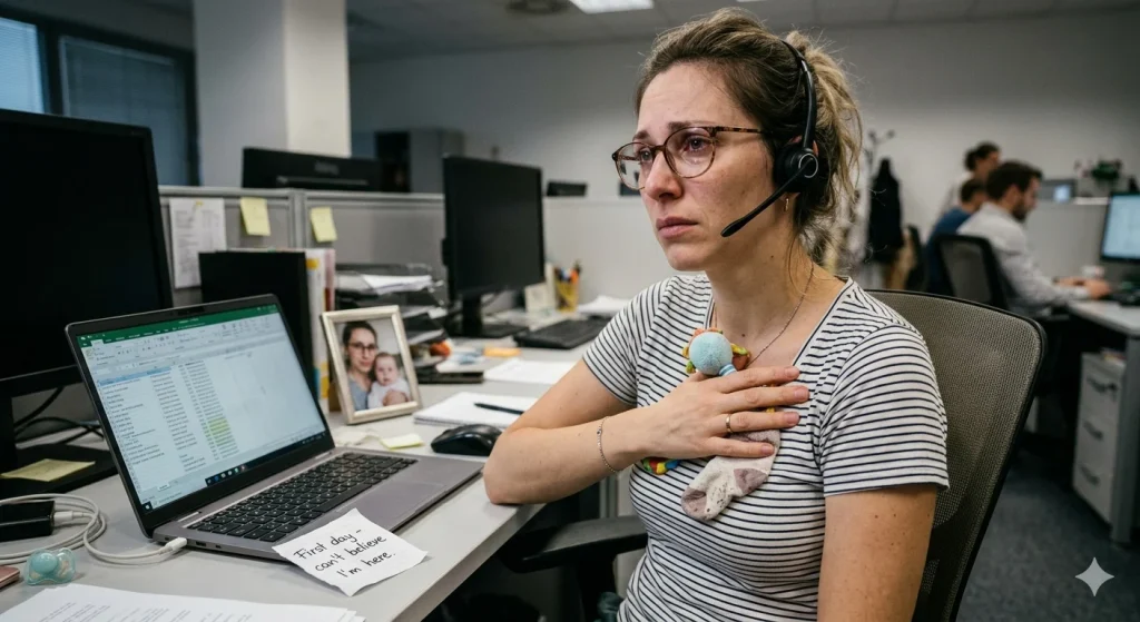 Il soffitto di cristallo della maternità: come l’isolamento lavorativo logora la mente delle neo-mamme
