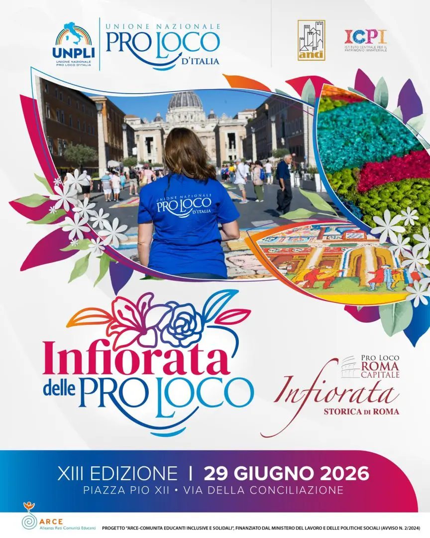 Infiorata delle Pro Loco d’Italia: Roma ospita la tredicesima edizione di questa festa fiorita.