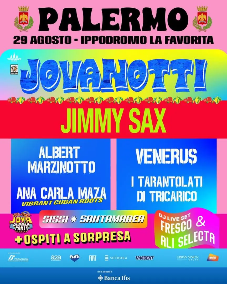 Jovanotti annuncia la line up del Jova Summer Party 2026 a Palermo