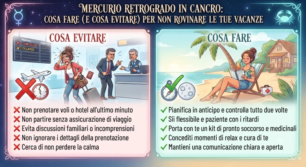 Mercurio retrogrado in Cancro, come affrontare il periodo estivo: cosa fare e cosa evitare per non rovinare le vacanze