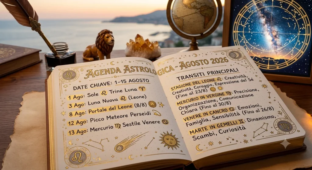 Agosto astrologico 2026: tutte le date da segnare e i transiti che cambieranno l’energia dell’estate