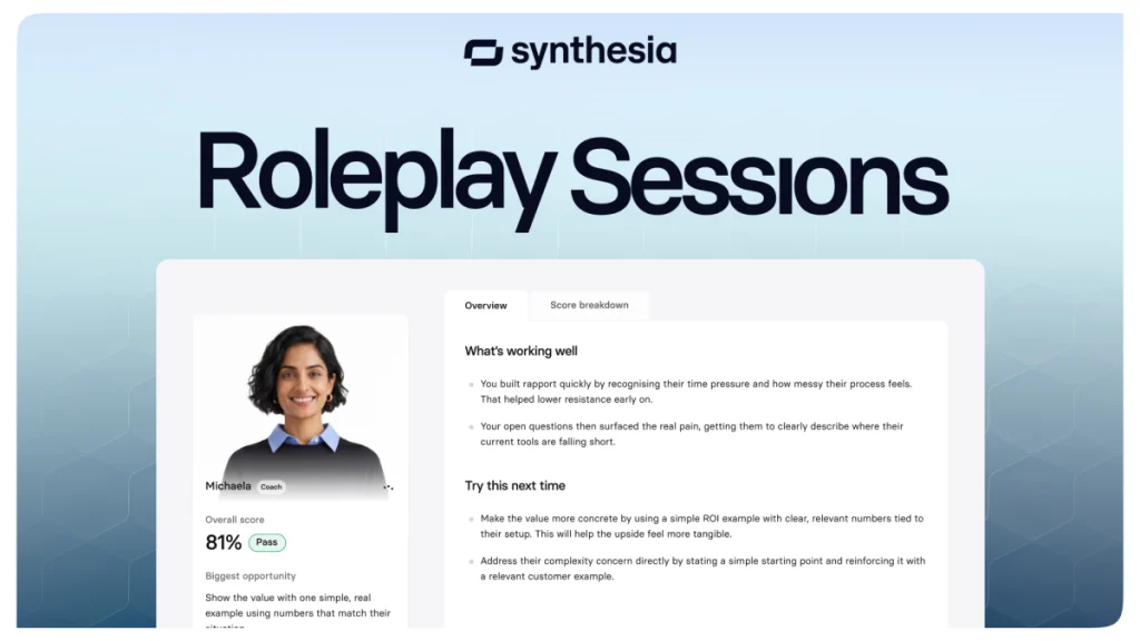 Synthesia lancia una piattaforma AI per coaching dal vivo oltre i video.