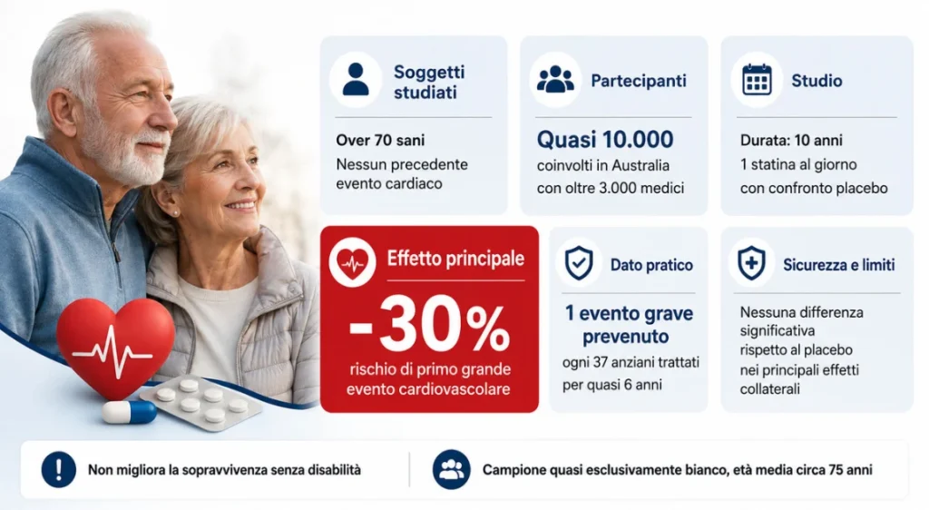 Come abbattere rischi di infarti e ictus negli over 70 grazie alle statine