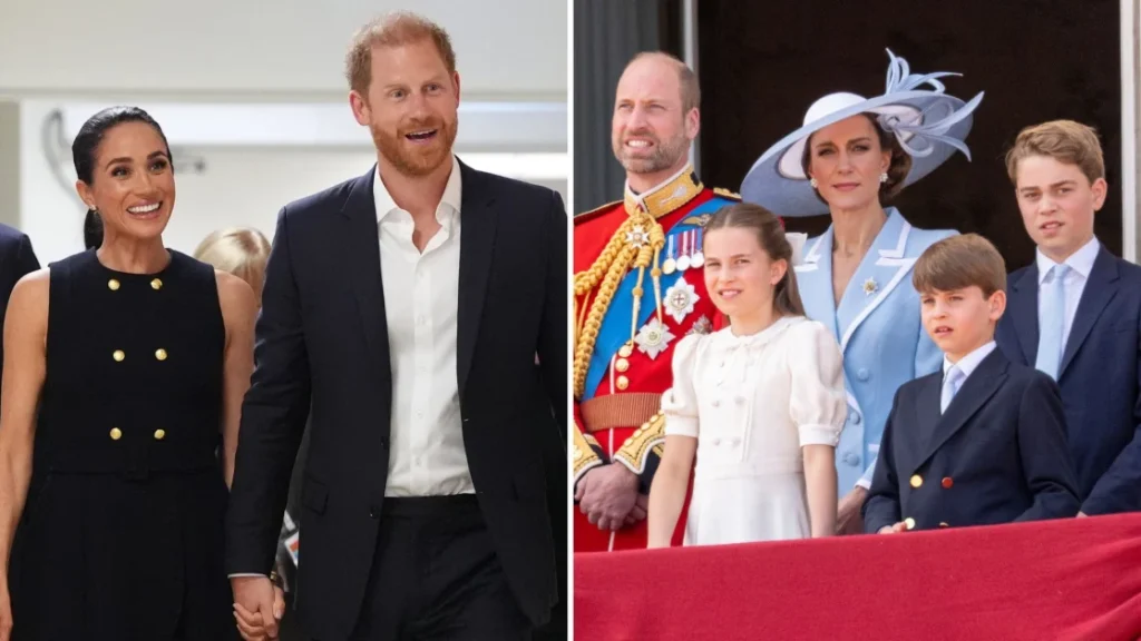Il trasferimento del Principe Harry e Meghan rischia di far “eclissare” Archie e Lilibet rispetto a George. Titolo: “Il rischio di sovrastare George nella prossima generazione per Harry e Meghan”.