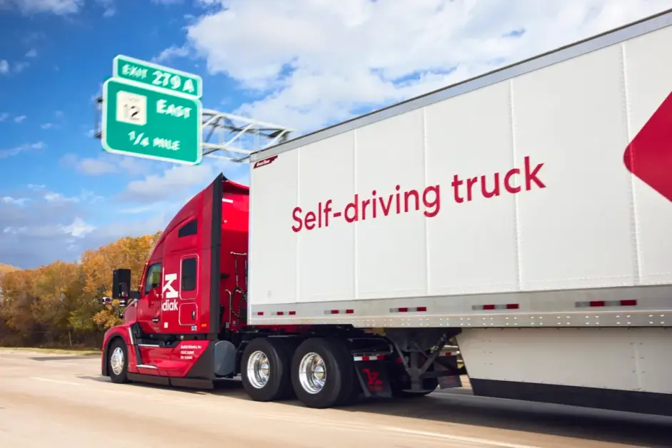 Camion a guida autonoma in fase di test sulle autostrade della California.