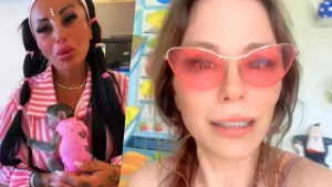 Naike Rivelli e Rita De Crescenzo litigano per la scimmia, poi fanno pace