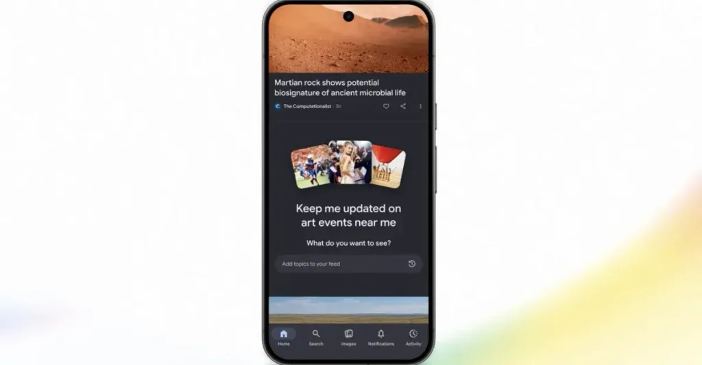 Google Discover: ora con un feed ottimizzato dall’intelligenza artificiale per chattare con un chatbot.