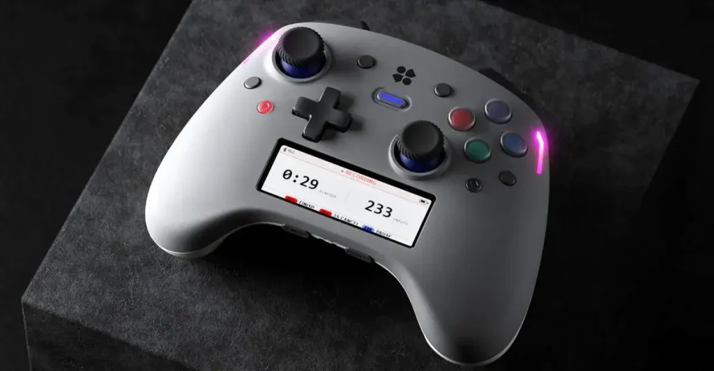Il nuovo controller personalizzabile di Genki con grande schermo e pulsanti regolabili.