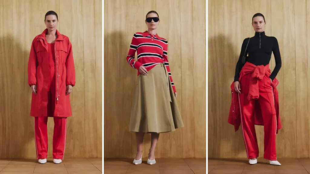 M&S unveils new sports luxe collection in fashionable Poppy Red palette for the season.
