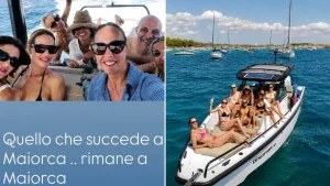 Ilary Blasi festeggia l’addio al nubilato a Maiorca prima del matrimonio con Bastian Muller.