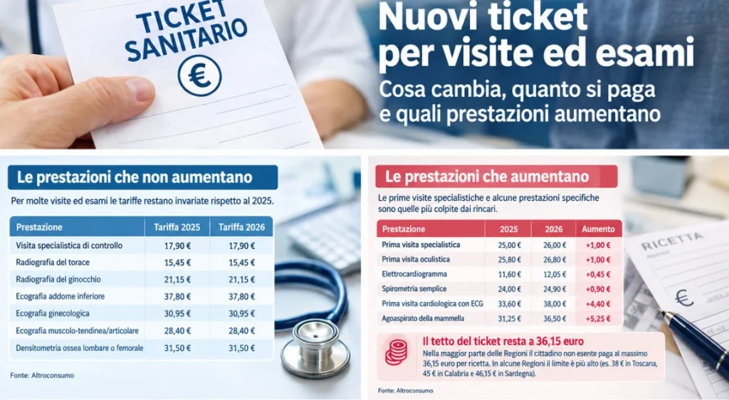 Aggiornamento prezzi visite ed esami: scopri le variazioni per prestazione. Maggiori costi previsti.