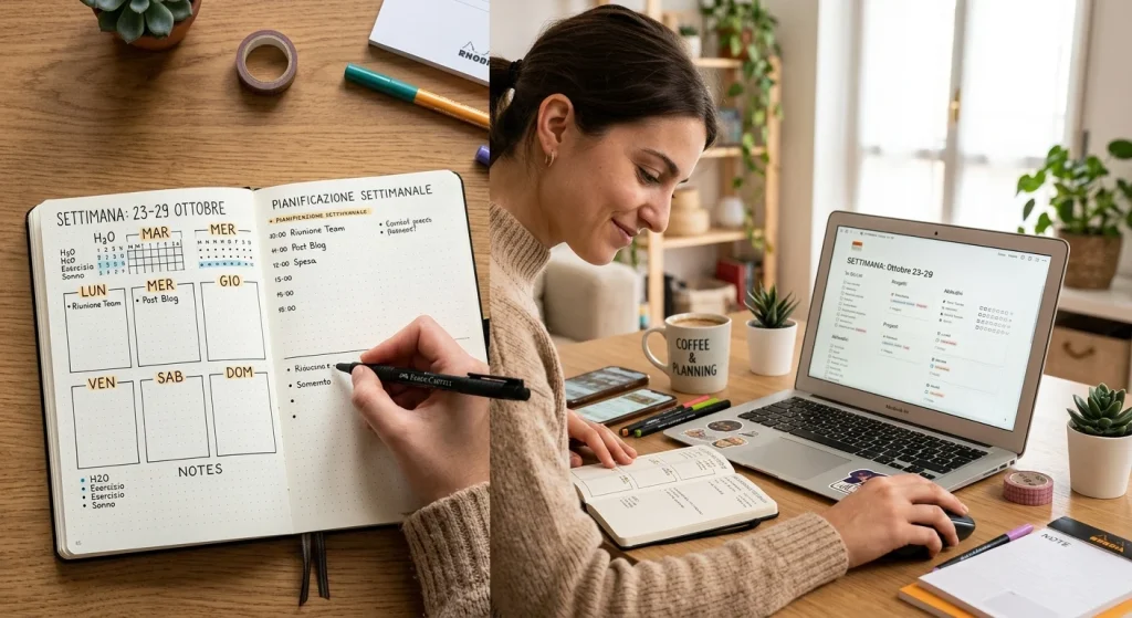 Come pianificare la settimana con la Bullet Journal o Notion
