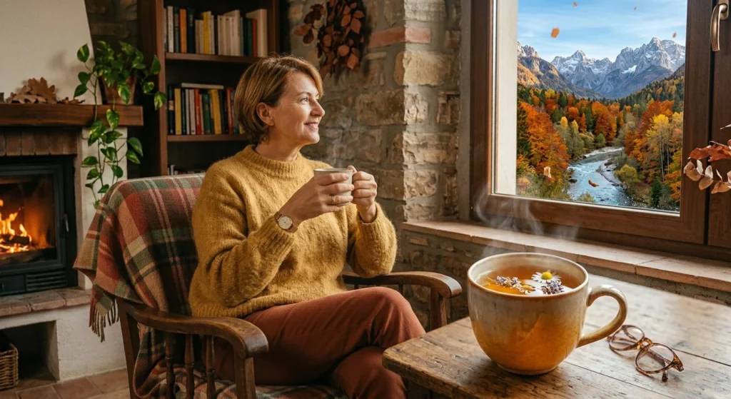 Tisane, coperte e relax: la ricetta perfetta per i primi freddi crea una foto attinente